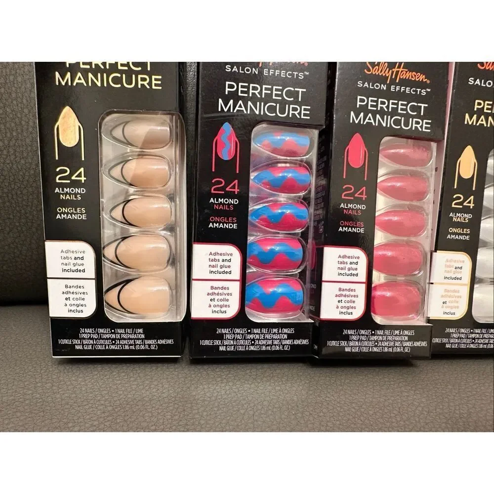 Sally Hansen 6 Sets of Almond Shaped Press On Nails New